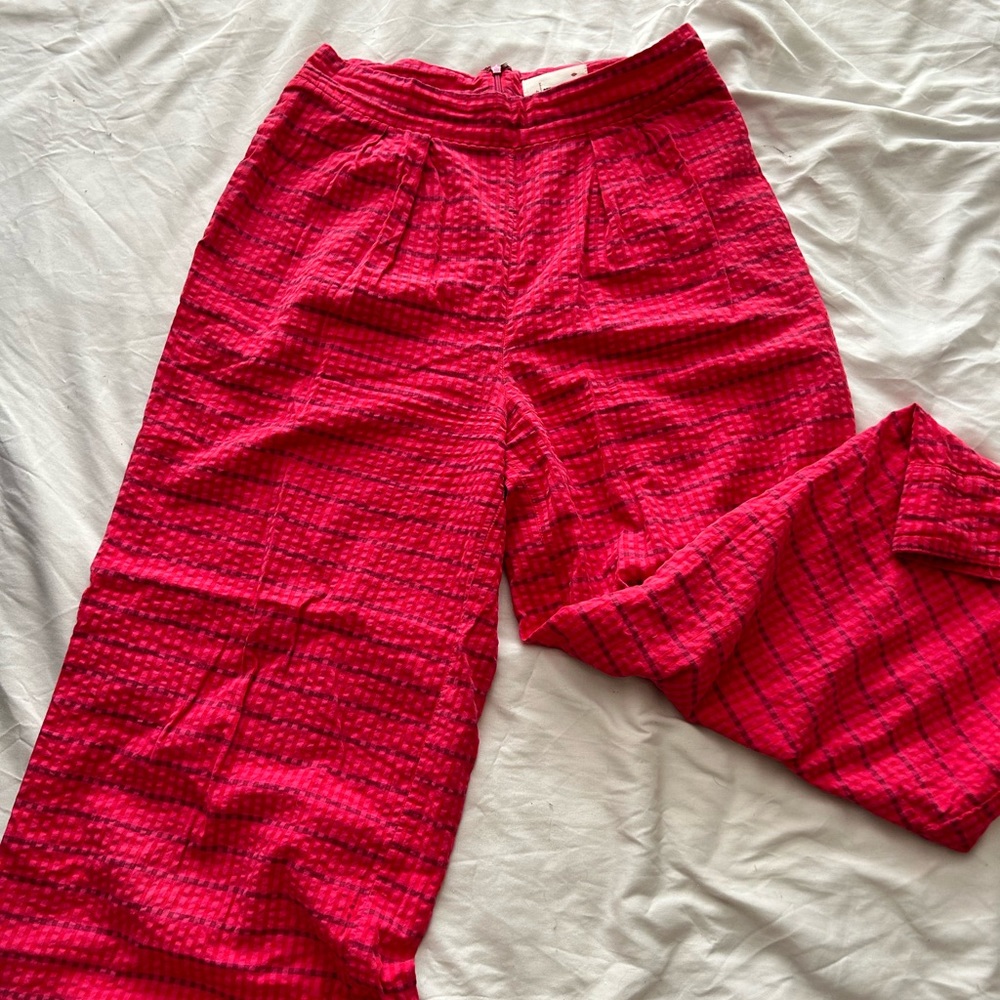 Anthropologie Plaid Wide Leg Pant
